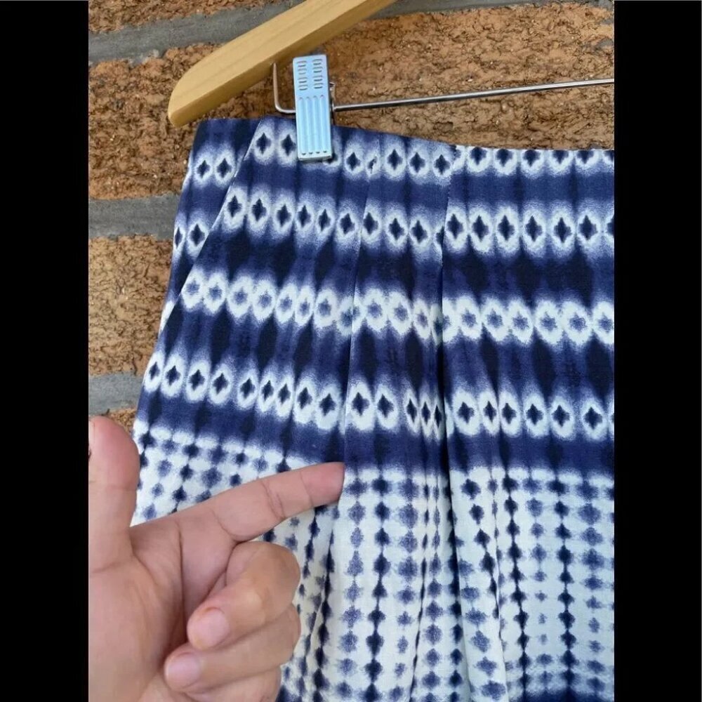 Anthropologie Corey Lynn Calter Blue Linen Wide Cropped Nalu Pants size 10 - Picture 5 of 11